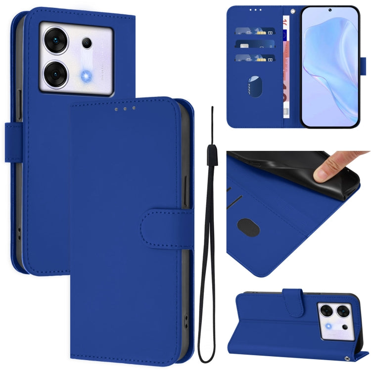 Skin Feel Solid Color Leather Phone Case with Lanyard, For Infinix Zero 30 4G, For Infinix Zero 30 5G