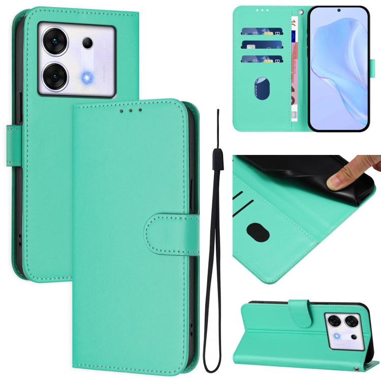 Skin Feel Solid Color Leather Phone Case with Lanyard, For Infinix Zero 30 4G, For Infinix Zero 30 5G