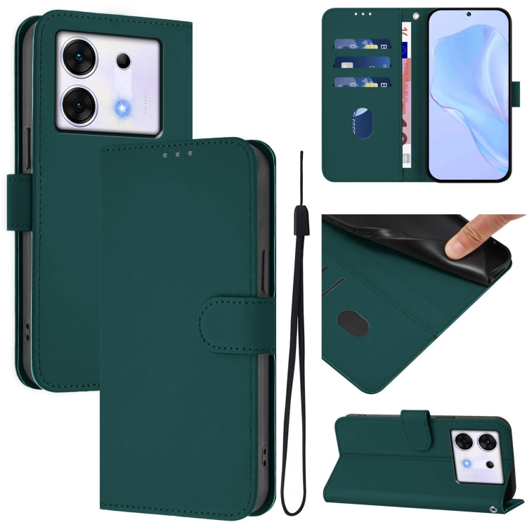 Skin Feel Solid Color Leather Phone Case with Lanyard, For Infinix Zero 30 4G, For Infinix Zero 30 5G