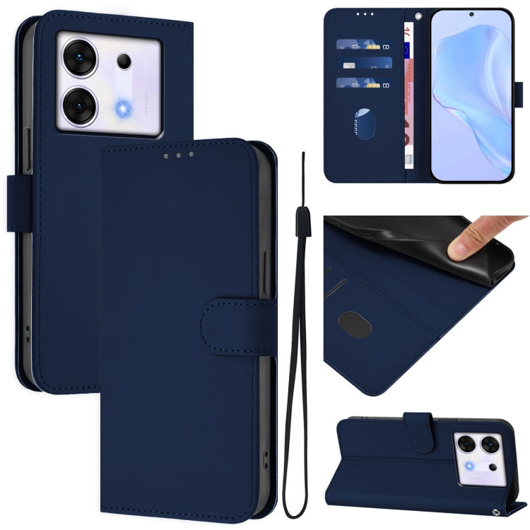 Skin Feel Solid Color Leather Phone Case with Lanyard, For Infinix Zero 30 4G, For Infinix Zero 30 5G