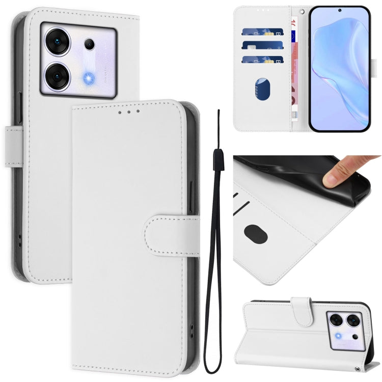 Skin Feel Solid Color Leather Phone Case with Lanyard, For Infinix Zero 30 4G, For Infinix Zero 30 5G