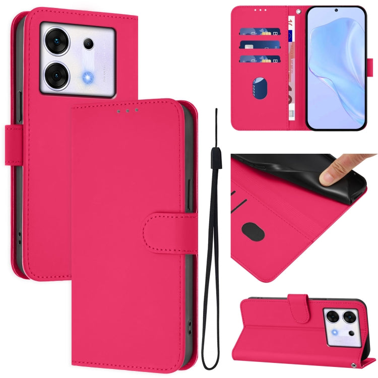 Skin Feel Solid Color Leather Phone Case with Lanyard, For Infinix Zero 30 4G, For Infinix Zero 30 5G