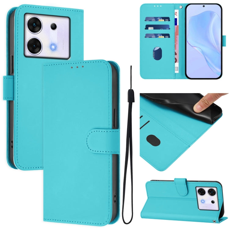 Skin Feel Solid Color Leather Phone Case with Lanyard, For Infinix Zero 30 4G, For Infinix Zero 30 5G