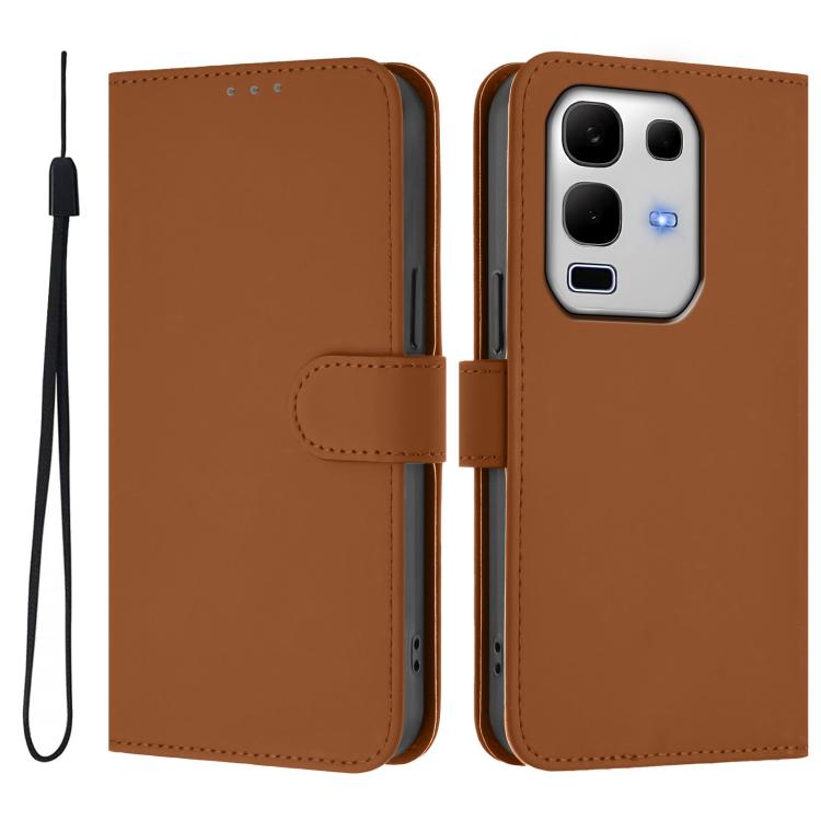 Skin Feel Solid Color Leather Phone Case with Lanyard, For Infinix Note 50S, For Infinix Hot 50i 5G / Smart 9 4G