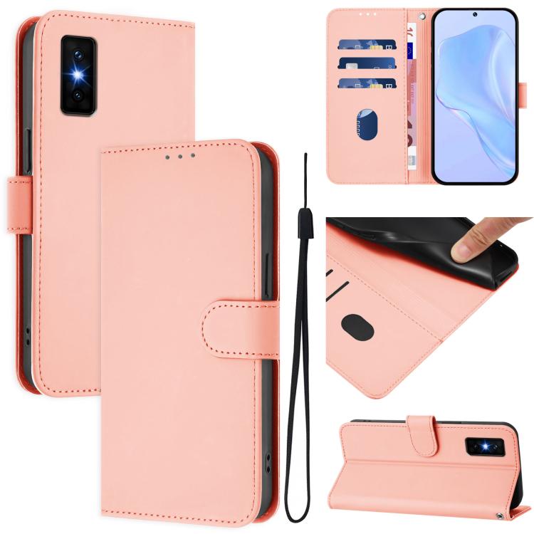 Skin Feel Solid Color Leather Phone Case with Lanyard, For Infinix Smart 10 4G, For Infinix GT 30 Pro