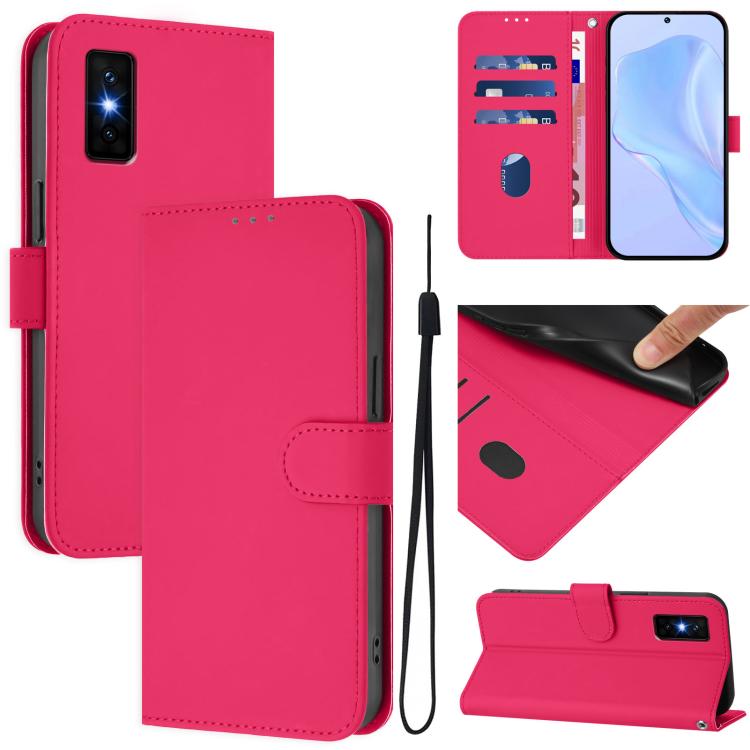Skin Feel Solid Color Leather Phone Case with Lanyard, For Infinix Smart 10 4G, For Infinix GT 30 Pro