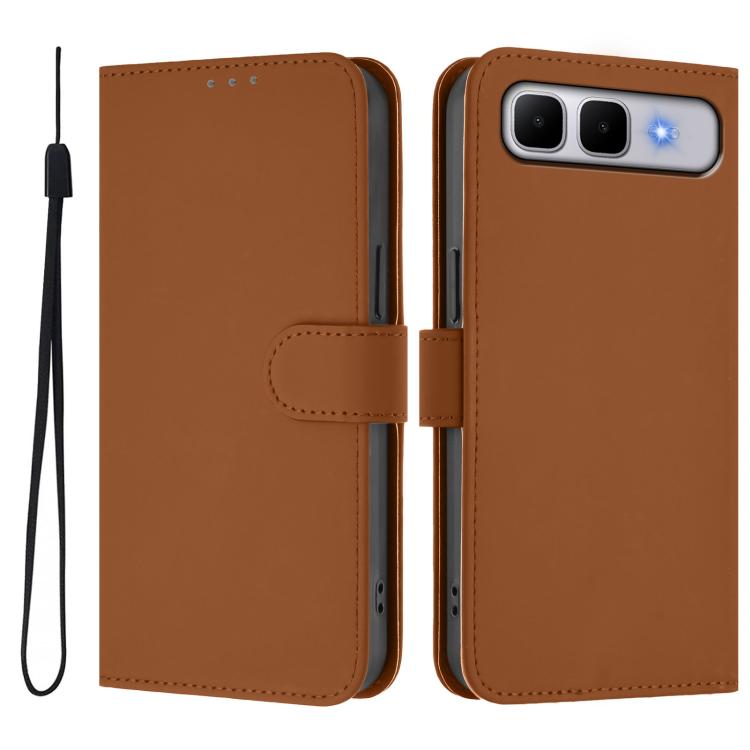 Skin Feel Solid Color Leather Phone Case with Lanyard, For Infinix Hot 60i 5G / Tecno Spark Go 5G, For Infinix Smart 10 Plus