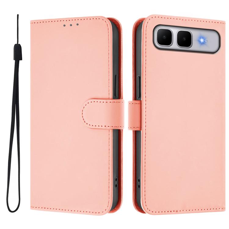 Skin Feel Solid Color Leather Phone Case with Lanyard, For Infinix Hot 60i 5G / Tecno Spark Go 5G, For Infinix Smart 10 Plus