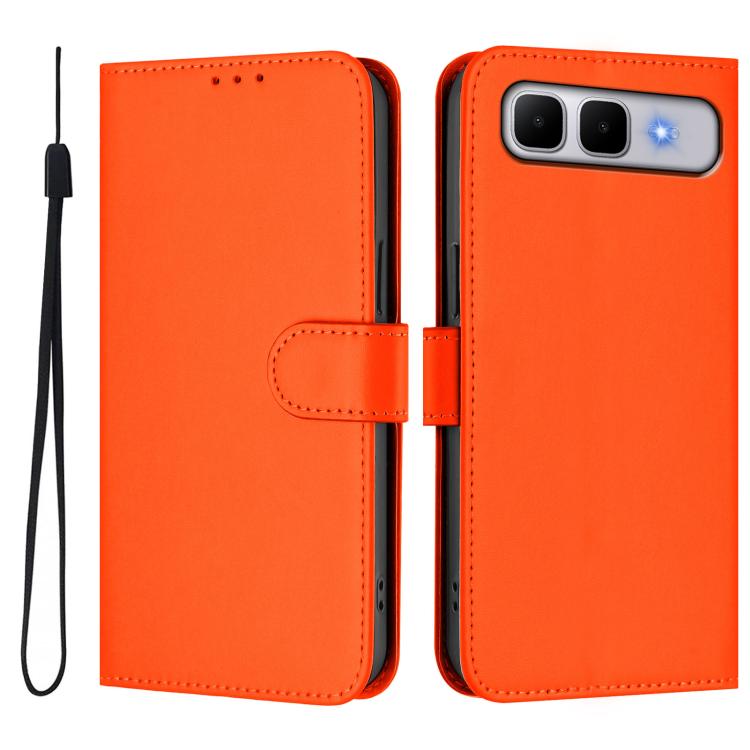 Skin Feel Solid Color Leather Phone Case with Lanyard, For Infinix Hot 60i 5G / Tecno Spark Go 5G, For Infinix Smart 10 Plus