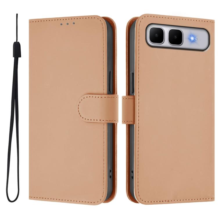 Skin Feel Solid Color Leather Phone Case with Lanyard, For Infinix Hot 60i 5G / Tecno Spark Go 5G, For Infinix Smart 10 Plus