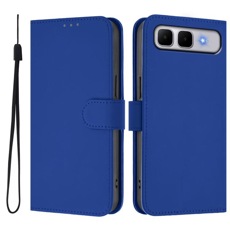 Skin Feel Solid Color Leather Phone Case with Lanyard, For Infinix Hot 60i 5G / Tecno Spark Go 5G, For Infinix Smart 10 Plus