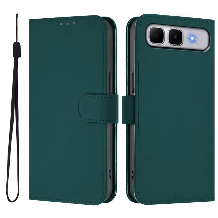 Skin Feel Solid Color Leather Phone Case with Lanyard, For Infinix Hot 60i 5G / Tecno Spark Go 5G, For Infinix Smart 10 Plus