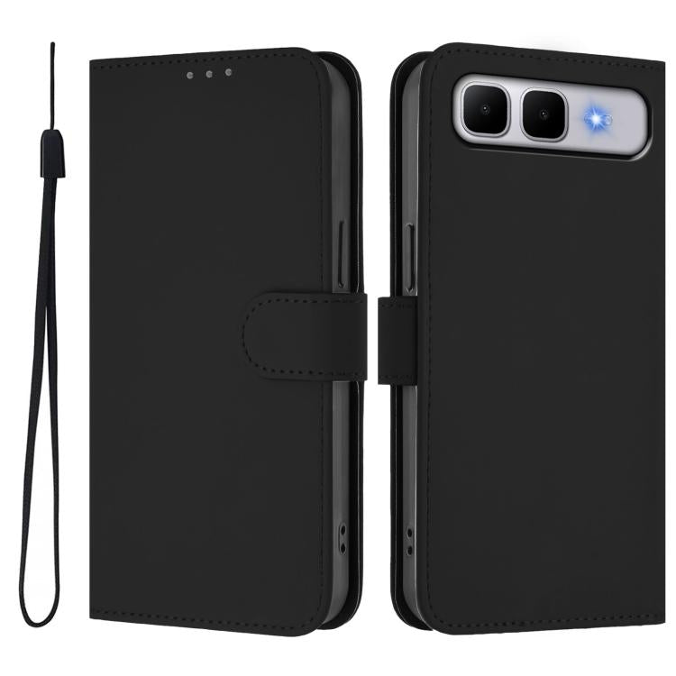 Skin Feel Solid Color Leather Phone Case with Lanyard, For Infinix Hot 60i 5G / Tecno Spark Go 5G, For Infinix Smart 10 Plus