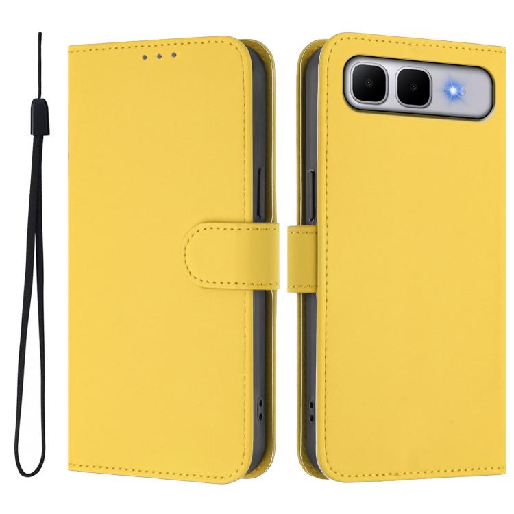 Skin Feel Solid Color Leather Phone Case with Lanyard, For Infinix Hot 60i 5G / Tecno Spark Go 5G, For Infinix Smart 10 Plus