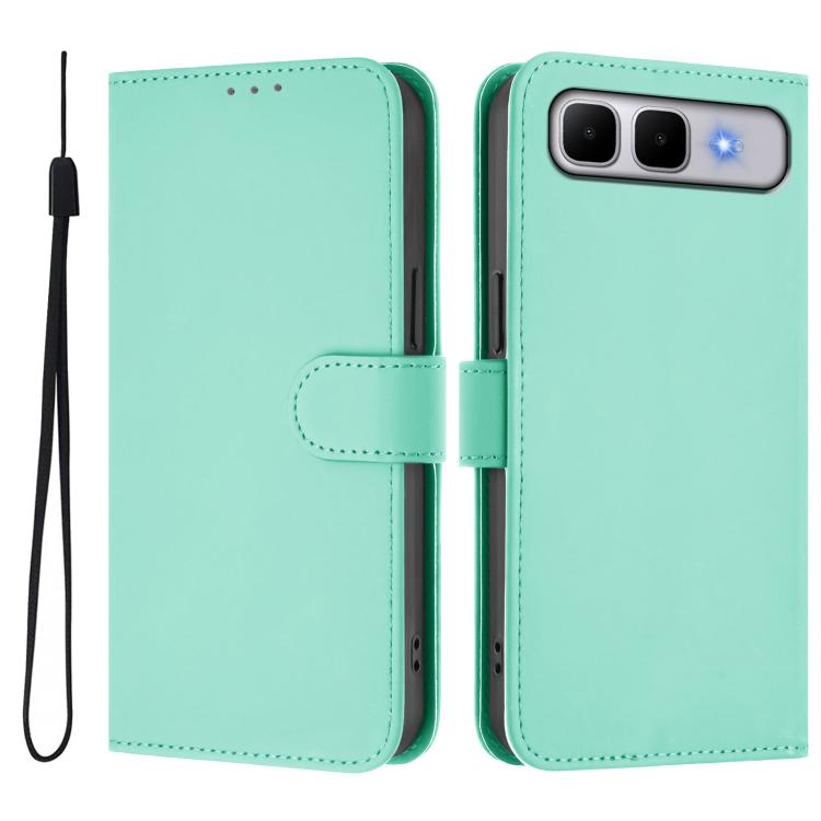 Skin Feel Solid Color Leather Phone Case with Lanyard, For Infinix Hot 60i 5G / Tecno Spark Go 5G, For Infinix Smart 10 Plus