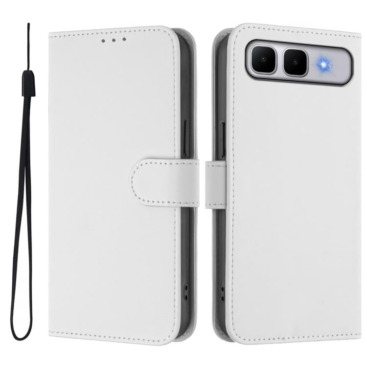 Skin Feel Solid Color Leather Phone Case with Lanyard, For Infinix Hot 60i 5G / Tecno Spark Go 5G, For Infinix Smart 10 Plus