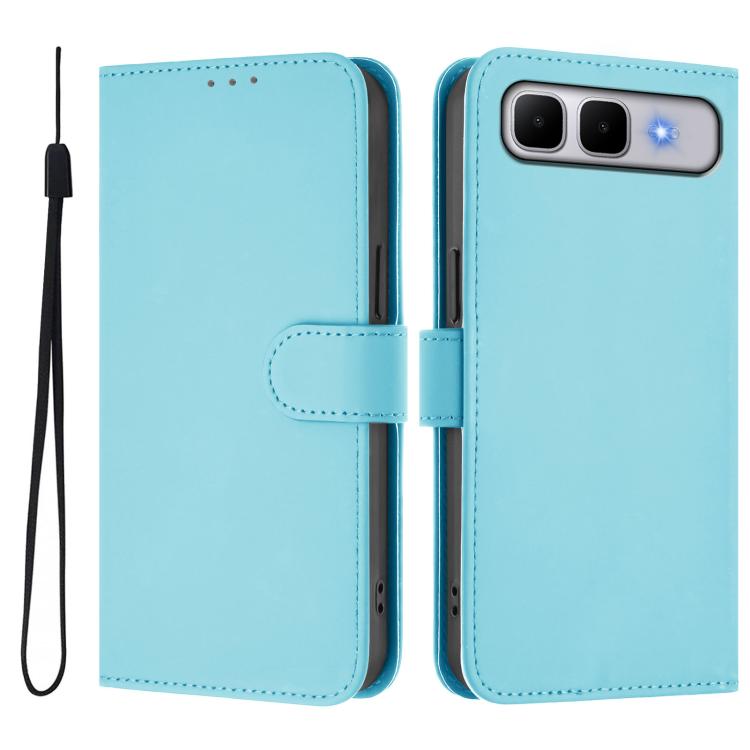 Skin Feel Solid Color Leather Phone Case with Lanyard, For Infinix Hot 60i 5G / Tecno Spark Go 5G, For Infinix Smart 10 Plus