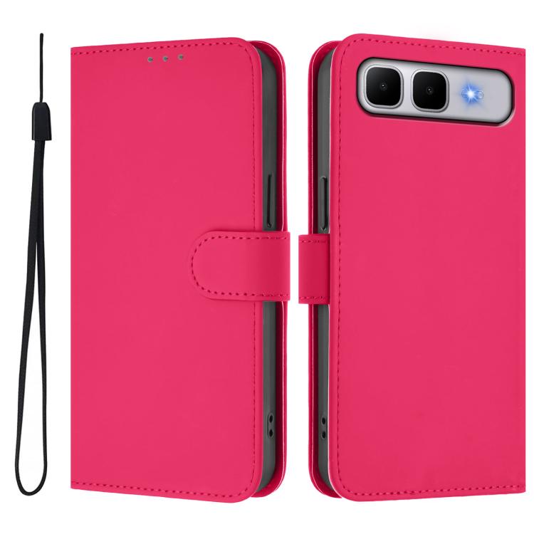 Skin Feel Solid Color Leather Phone Case with Lanyard, For Infinix Hot 60i 5G / Tecno Spark Go 5G, For Infinix Smart 10 Plus