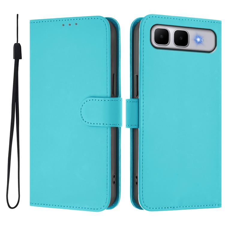 Skin Feel Solid Color Leather Phone Case with Lanyard, For Infinix Hot 60i 5G / Tecno Spark Go 5G, For Infinix Smart 10 Plus
