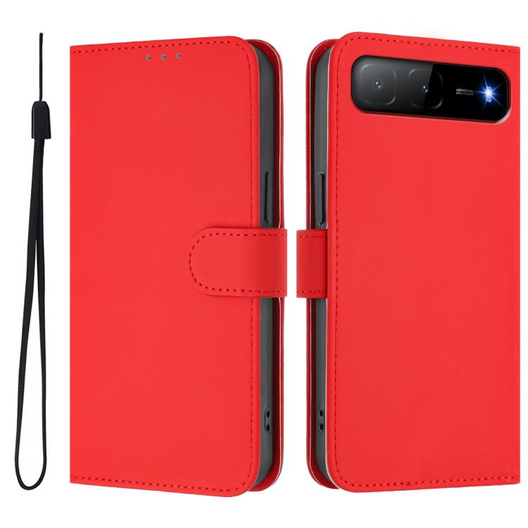 Skin Feel Solid Color Leather Phone Case with Lanyard, For Infinix Hot 60i 5G / Tecno Spark Go 5G, For Infinix Smart 10 Plus