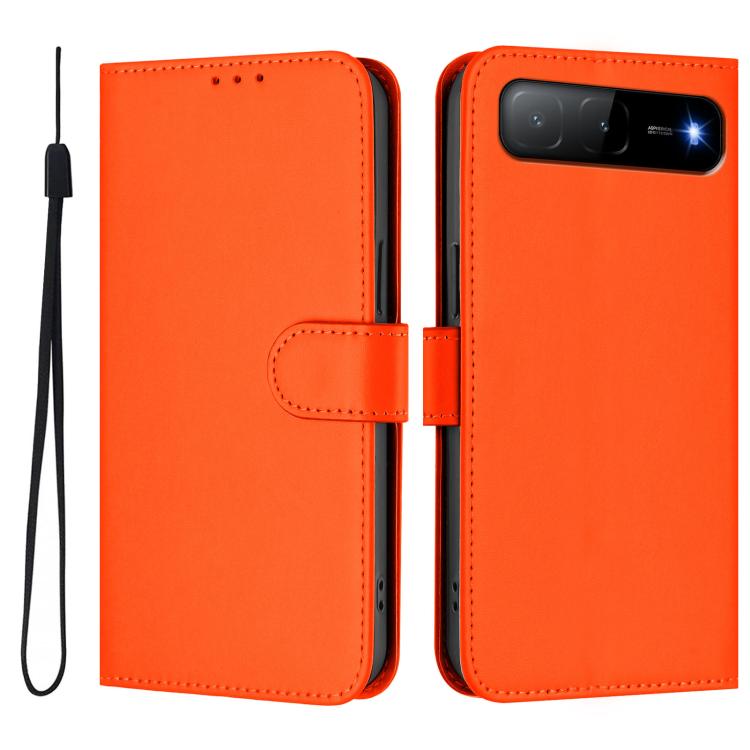 Skin Feel Solid Color Leather Phone Case with Lanyard, For Infinix Hot 60i 5G / Tecno Spark Go 5G, For Infinix Smart 10 Plus