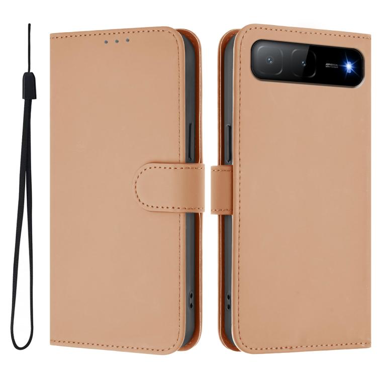 Skin Feel Solid Color Leather Phone Case with Lanyard, For Infinix Hot 60i 5G / Tecno Spark Go 5G, For Infinix Smart 10 Plus