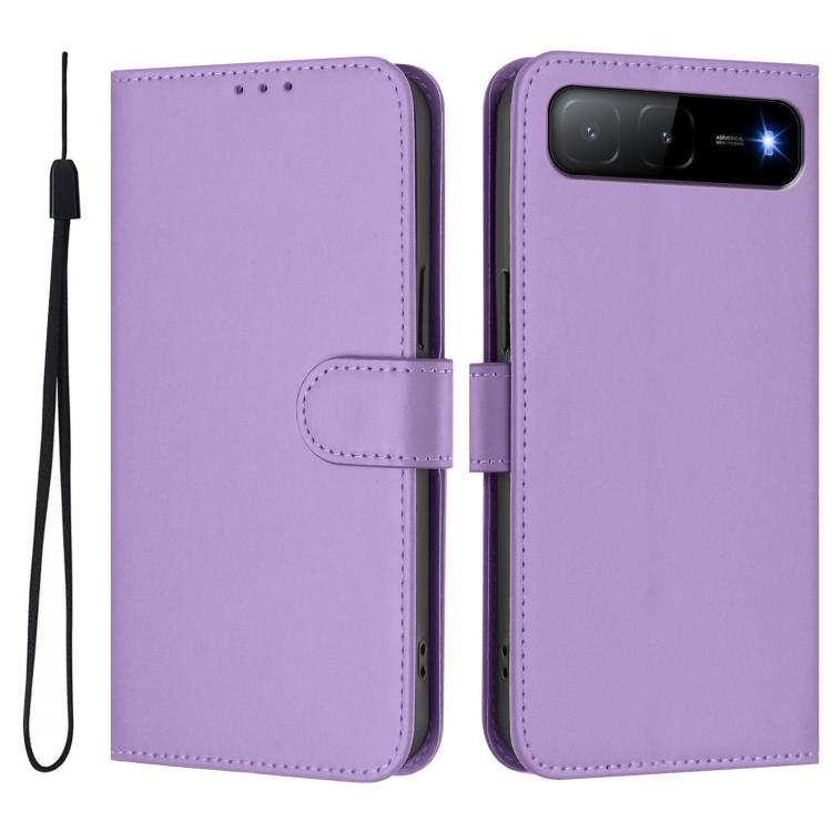 Skin Feel Solid Color Leather Phone Case with Lanyard, For Infinix Hot 60i 5G / Tecno Spark Go 5G, For Infinix Smart 10 Plus