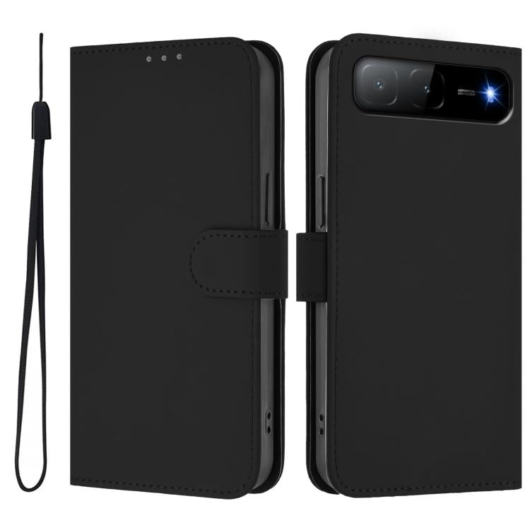 Skin Feel Solid Color Leather Phone Case with Lanyard, For Infinix Hot 60i 5G / Tecno Spark Go 5G, For Infinix Smart 10 Plus