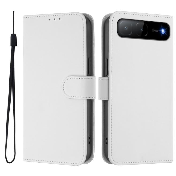 Skin Feel Solid Color Leather Phone Case with Lanyard, For Infinix Hot 60i 5G / Tecno Spark Go 5G, For Infinix Smart 10 Plus
