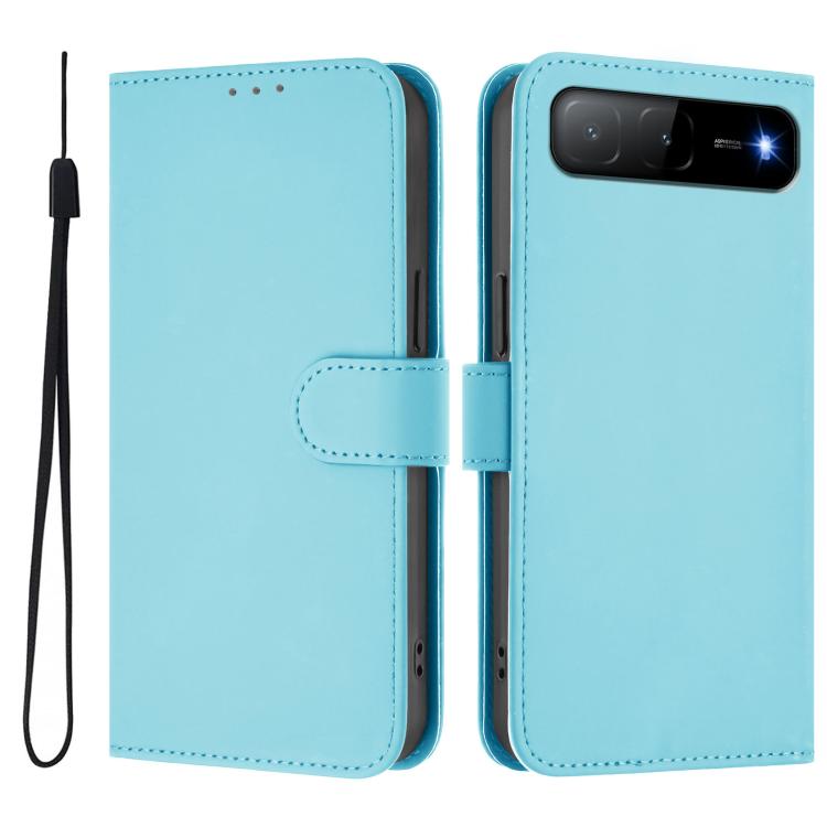 Skin Feel Solid Color Leather Phone Case with Lanyard, For Infinix Hot 60i 5G / Tecno Spark Go 5G, For Infinix Smart 10 Plus