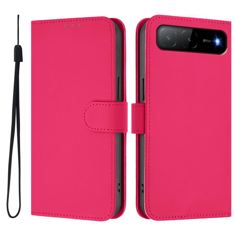 Skin Feel Solid Color Leather Phone Case with Lanyard, For Infinix Hot 60i 5G / Tecno Spark Go 5G, For Infinix Smart 10 Plus