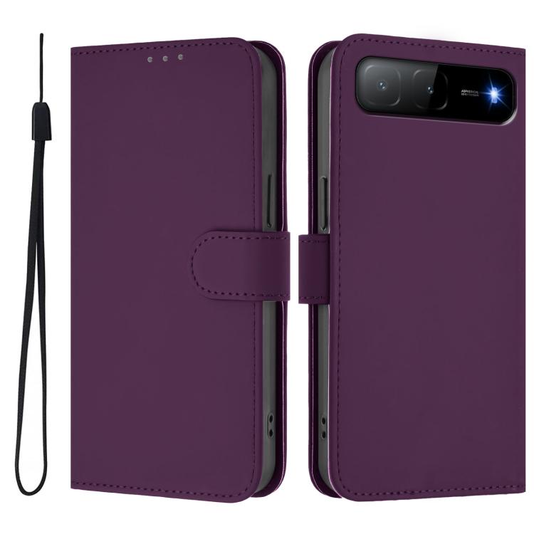 Skin Feel Solid Color Leather Phone Case with Lanyard, For Infinix Hot 60i 5G / Tecno Spark Go 5G, For Infinix Smart 10 Plus