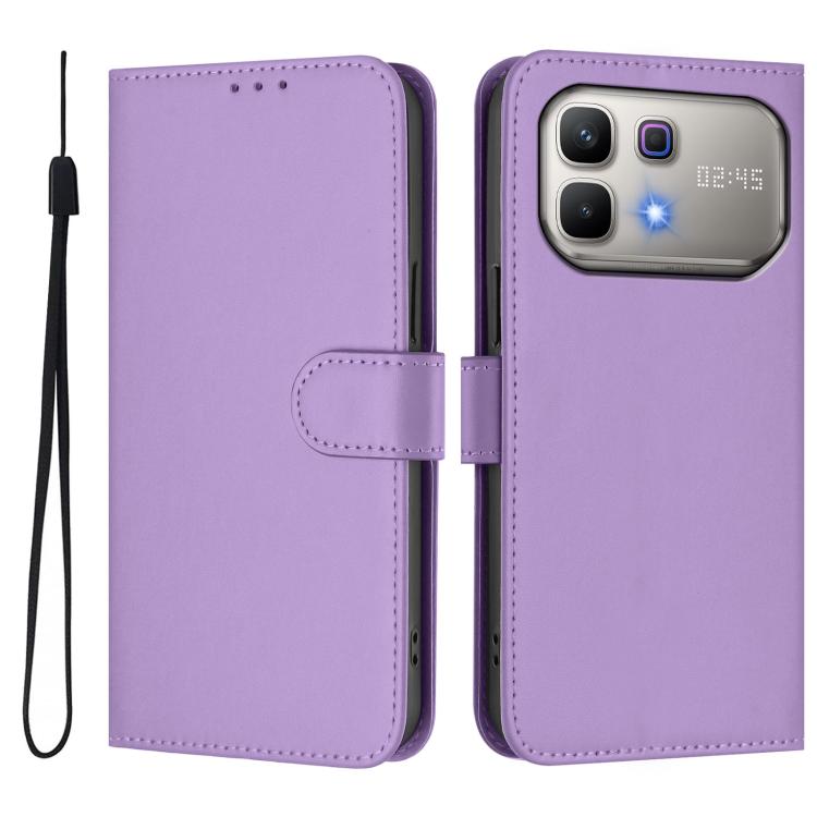 Skin Feel Solid Color Leather Phone Case with Lanyard, For Infinix Smart 20 4G / X6840, For Infinix Note 60 5G / Note 60 Pro 5G