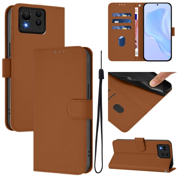 Skin Feel Solid Color Leather Phone Case with Lanyard, For Asus Zenfone 11 Ultra, For Asus ROG Phone 8 / 8 Pro