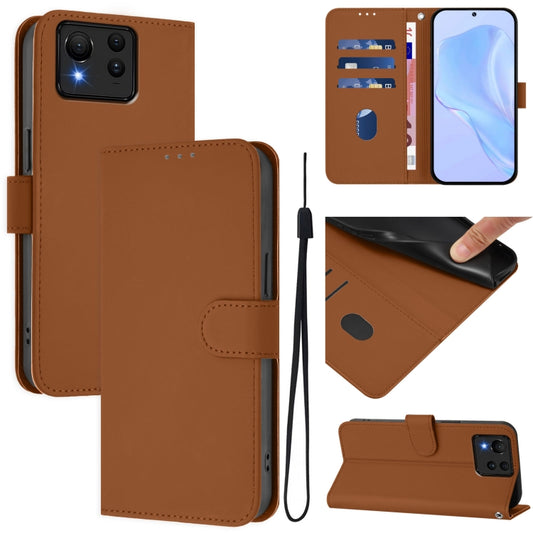 Skin Feel Solid Color Leather Phone Case with Lanyard, For Asus Zenfone 11 Ultra, For Asus ROG Phone 8 / 8 Pro