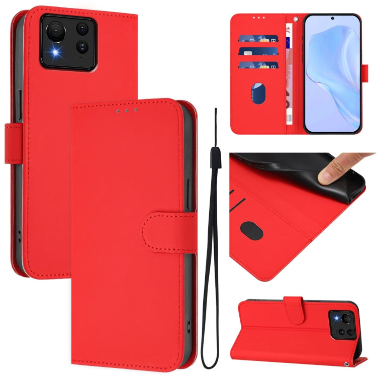 Skin Feel Solid Color Leather Phone Case with Lanyard, For Asus Zenfone 11 Ultra, For Asus ROG Phone 8 / 8 Pro