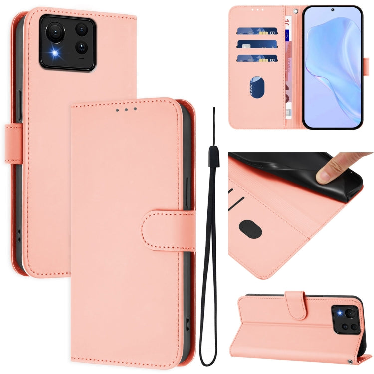 Skin Feel Solid Color Leather Phone Case with Lanyard, For Asus Zenfone 11 Ultra, For Asus ROG Phone 8 / 8 Pro