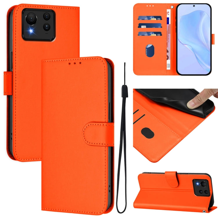 Skin Feel Solid Color Leather Phone Case with Lanyard, For Asus Zenfone 11 Ultra, For Asus ROG Phone 8 / 8 Pro