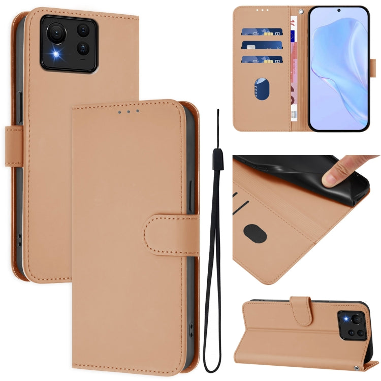 Skin Feel Solid Color Leather Phone Case with Lanyard, For Asus Zenfone 11 Ultra, For Asus ROG Phone 8 / 8 Pro