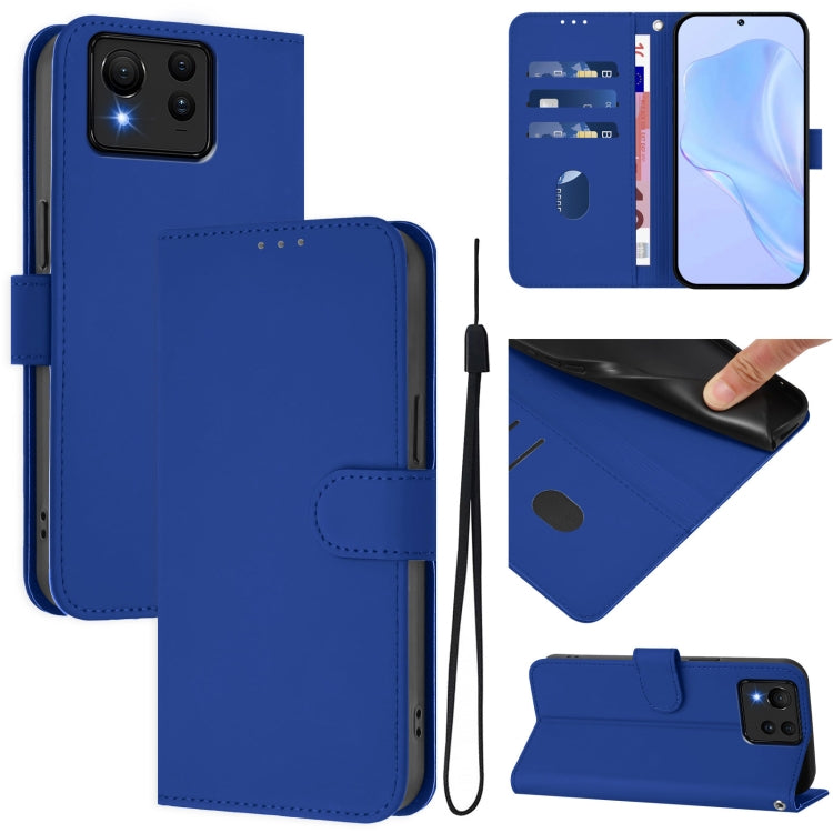 Skin Feel Solid Color Leather Phone Case with Lanyard, For Asus Zenfone 11 Ultra, For Asus ROG Phone 8 / 8 Pro