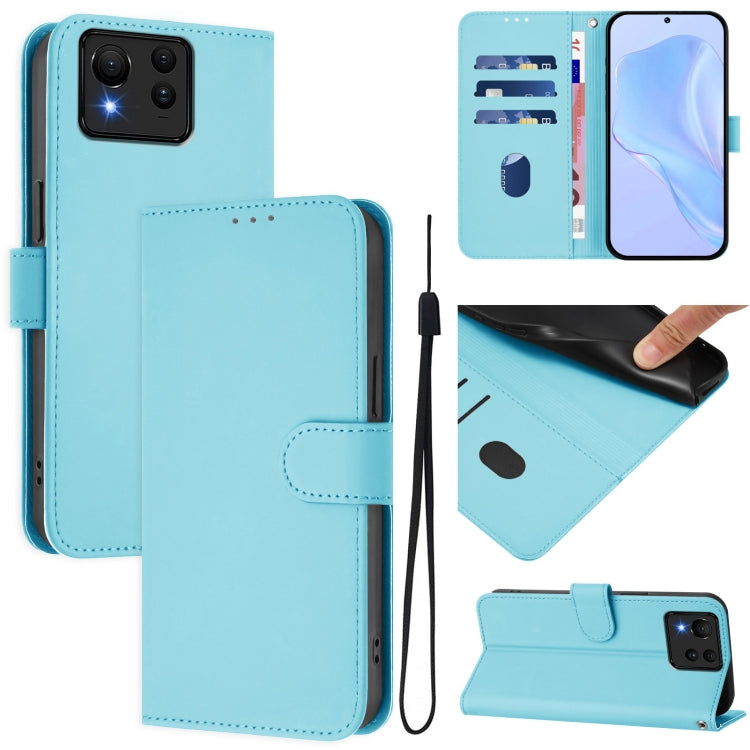 Skin Feel Solid Color Leather Phone Case with Lanyard, For Asus Zenfone 11 Ultra, For Asus ROG Phone 8 / 8 Pro