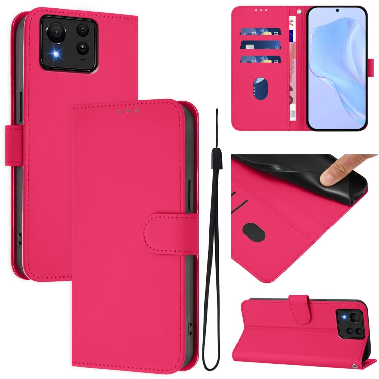 Skin Feel Solid Color Leather Phone Case with Lanyard, For Asus Zenfone 11 Ultra, For Asus ROG Phone 8 / 8 Pro