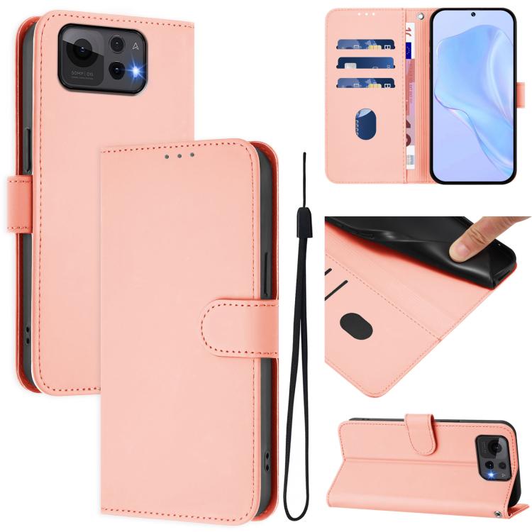Skin Feel Solid Color Leather Phone Case with Lanyard, For Asus Zenfone 12 Ultra, For Asus ROG Phone 9 / 9 Pro