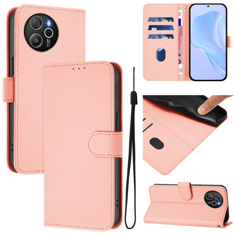 Skin Feel Solid Color Leather Phone Case with Lanyard, For Blackview Wave 6C, For Blackview Shark 8 / Oscal Tiger 12