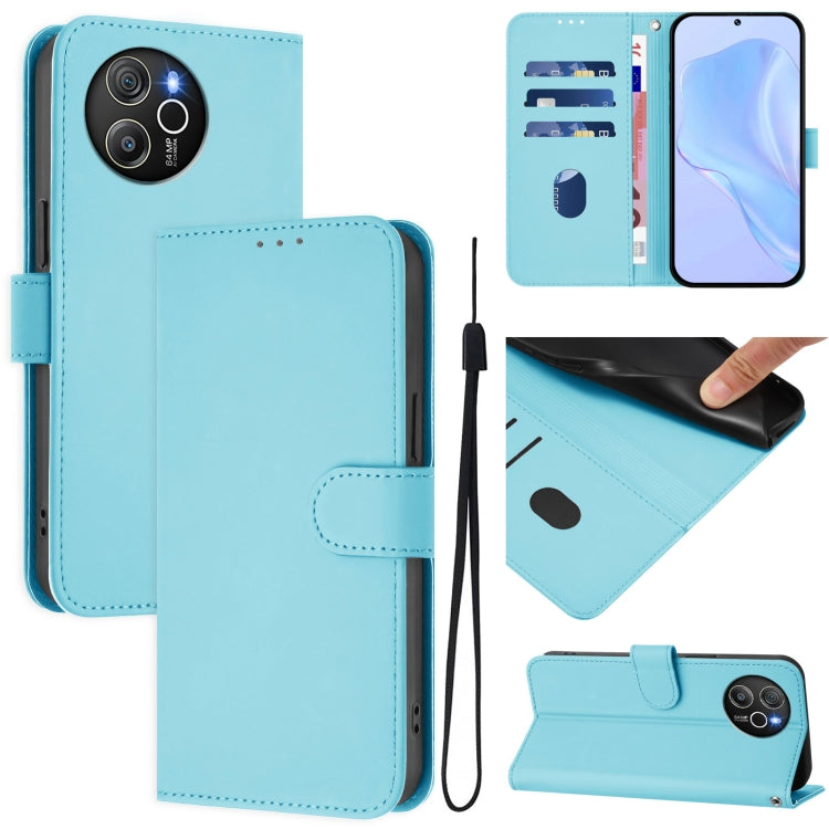 Skin Feel Solid Color Leather Phone Case with Lanyard, For Blackview Wave 6C, For Blackview Shark 8 / Oscal Tiger 12