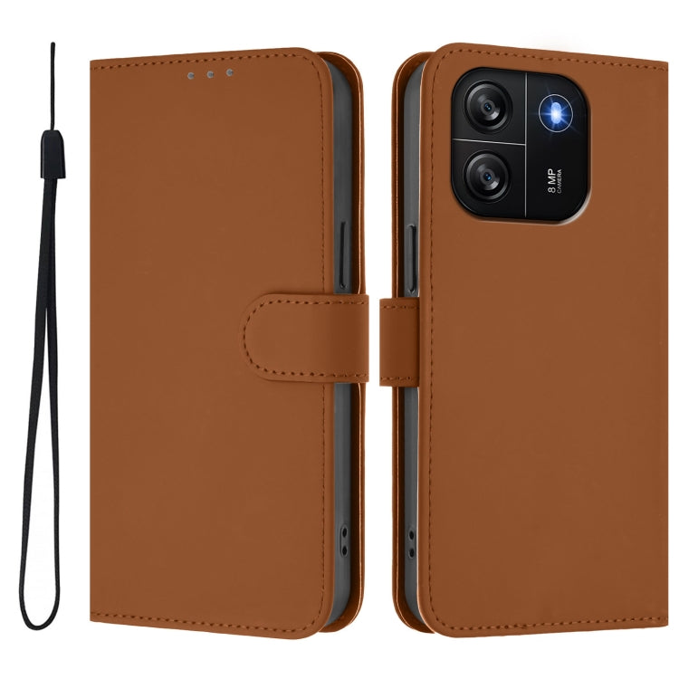 Skin Feel Solid Color Leather Phone Case with Lanyard, For Blackview Wave 6C, For Blackview Shark 8 / Oscal Tiger 12