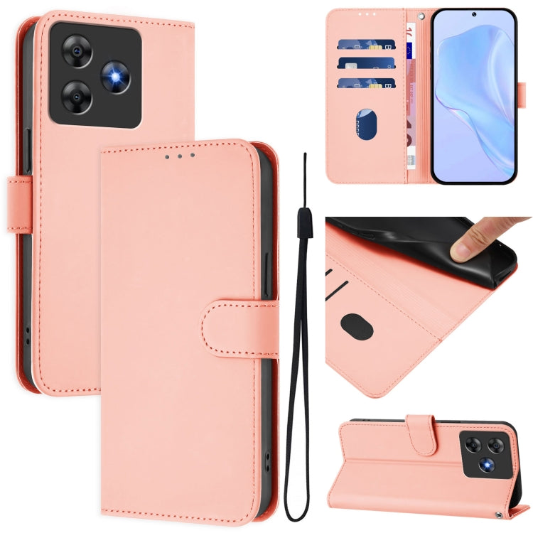 Skin Feel Solid Color Leather Phone Case with Lanyard, For Blackview Oscal Flat 2 / 2C, For Blackview Wave 8C