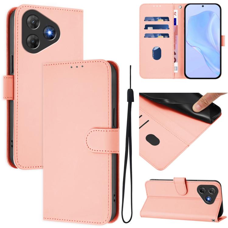Skin Feel Solid Color Leather Phone Case with Lanyard, For Blackview Oscal Flat 2 / 2C, For Blackview Wave 8C