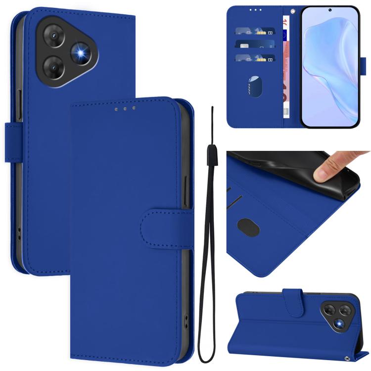 Skin Feel Solid Color Leather Phone Case with Lanyard, For Blackview Oscal Flat 2 / 2C, For Blackview Wave 8C