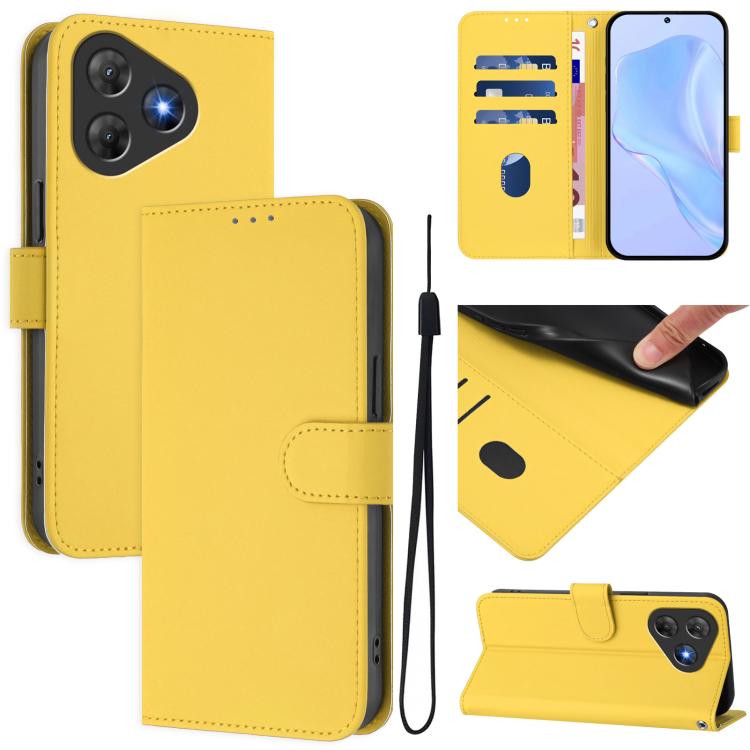 Skin Feel Solid Color Leather Phone Case with Lanyard, For Blackview Oscal Flat 2 / 2C, For Blackview Wave 8C